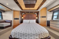 a bed in a bedroom on a boat
