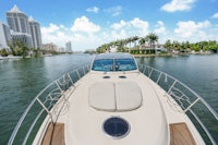 the back of a boat on a waterway